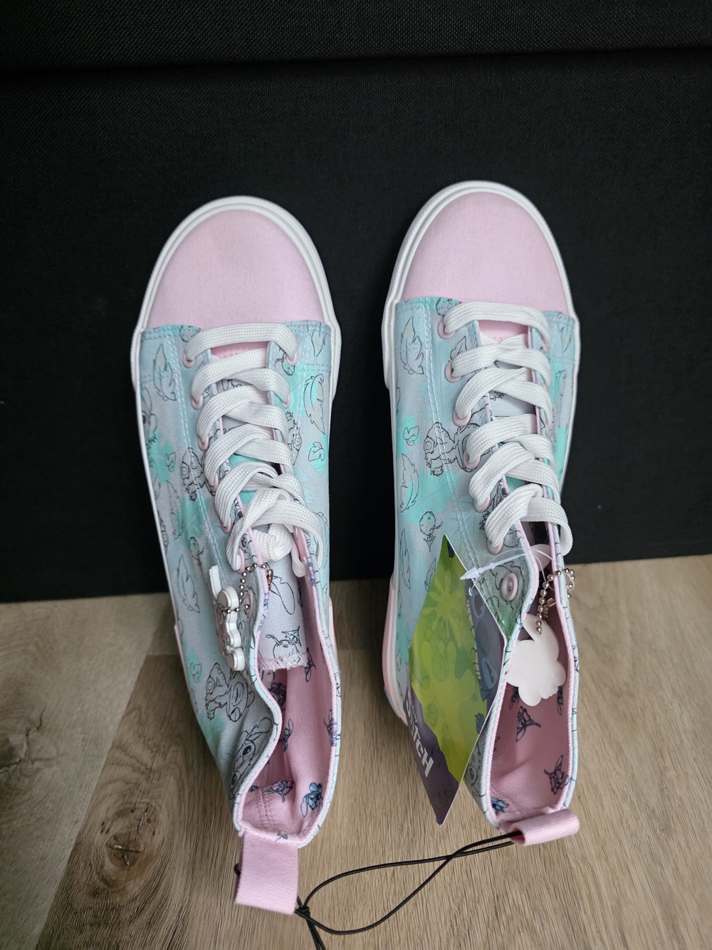 Stitch & Angel Disney Ground Up Canvas High Top Sneakers Size 9 NWT - Picture 6 of 13